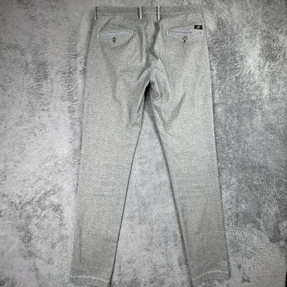 Mason's Men's Trousers Dress Pants Slim Fit 32x34 Gray Patterned Cotton Blend - Picture 2 of 12